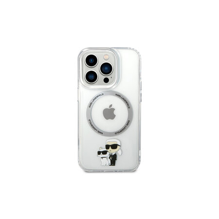 Karl Lagerfeld IML Karl and Choupette MagSafe Zadní Kryt pro iPhone 13 Pro Průhledná