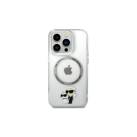 Karl Lagerfeld IML Karl and Choupette MagSafe Zadní Kryt pro iPhone 15 Pro Průhledná