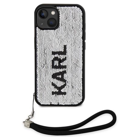 Karl Lagerfeld Sequins Reversible Zadní Kryt pro iPhone 13 Black/Silver