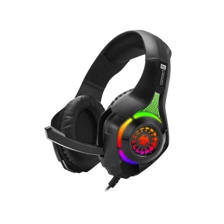 Connect IT Biohazard RGB herní sluchátka s mikrofonem, 1xJack+USB - černá
