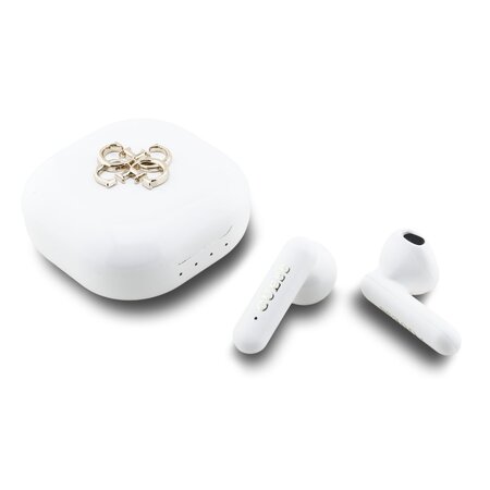 Guess bezdrátová sluchátka 4G Metal Logo TWS - bílá Guess bezdrátová sluchátka 4G Metal Logo TWS - bílá