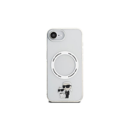 Karl Lagerfeld IML Karl and Choupette MagSafe Zadní Kryt pro iPhone 16e Průhledná