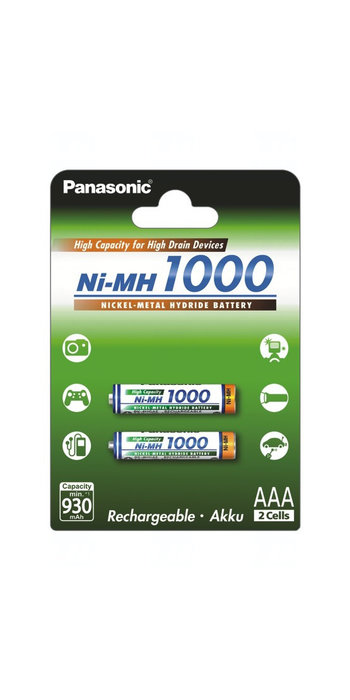 Baterie Panasonic BK-4HGAE, AAA NiMH 1000 mAh, blistr 2 ks