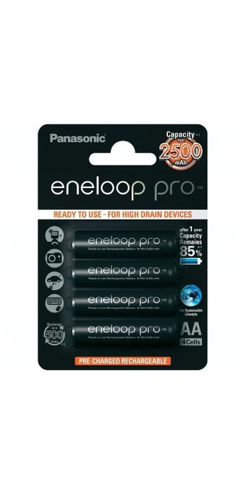Baterie Panasonic Eneloop Pro BK-3HCCE, BK-3HCDE, AA 2550mAh, sliding pack 4ks