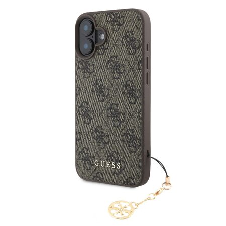 Guess 4G Charm Zadní Kryt pro iPhone 16 Tone on Tone Brown