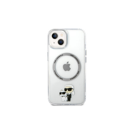 Karl Lagerfeld IML Karl and Choupette MagSafe Zadní Kryt pro iPhone 15 Průhledná