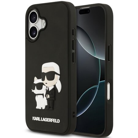 Karl Lagerfeld zadní kryt pro iPhone 17, 3D Rubber K&Ch - černá Karl Lagerfeld zadní kryt pro iPhone 17, 3D Rubber K&Ch - černá