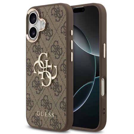 Guess zadní kryt pro iPhone 17, PU Kůže 4G Metal Logo Gold Frame - hnědá Guess zadní kryt pro iPhone 17, PU Kůže 4G Metal Logo Gold Frame - hnědá