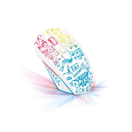 Connect IT Doodle Limited Edition herní myš - bílá