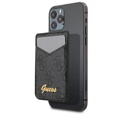 Guess 4G Magnetic Cardslot Triangle Logo šedá