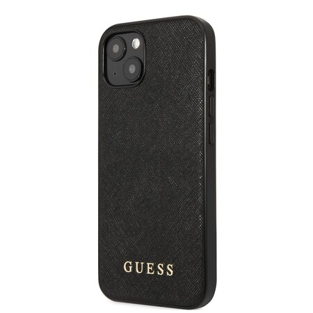 Guess Saffiano PU Silicone Zadní Kryt pro iPhone 13 Black