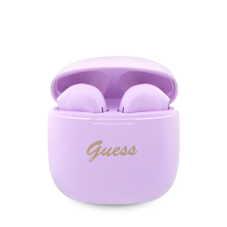 Guess True Wireless Script Logo BT5.3 6H Stereo Earphones Purple