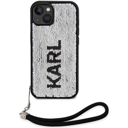 Karl Lagerfeld Sequins Reversible Zadní Kryt pro iPhone 14 Black/Silver