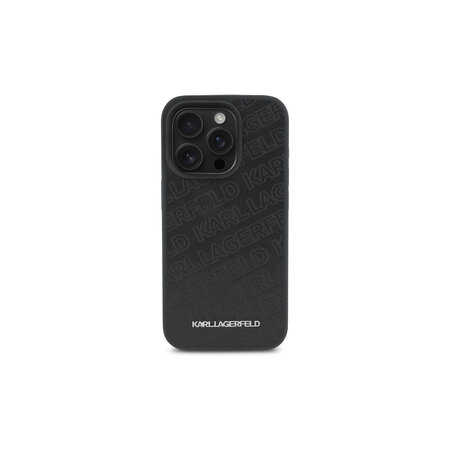 Karl Lagerfeld PU Quilted Pattern Zadní Kryt pro iPhone 15 Pro Černá