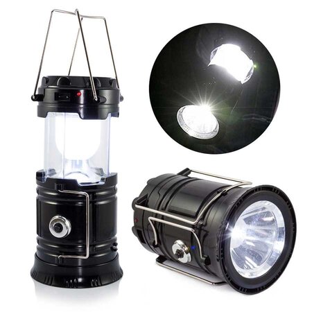 Nouzová svítilna SOLAR CAMPING EMERGENCY LAMP - černá