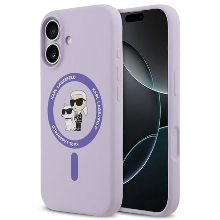 Karl Lagerfeld zadní kryt pro iPhone 17, Liquid Silicone K&Ch MagSafe - fialová Karl Lagerfeld zadní kryt pro iPhone 17, Liquid Silicone K&Ch MagSafe - fialová