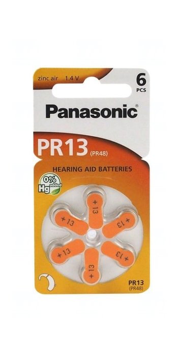 Baterie Panasonic DA13, ZA13, 13A, DA13N, PR13, PR48, V13A, R13ZA, 1,45V, blistr 6 ks