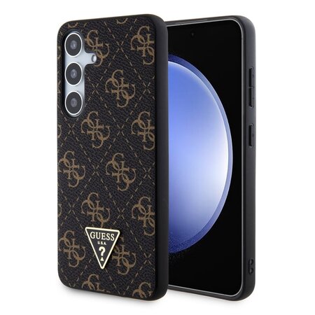 Guess PU Leather 4G Triangle Metal Logo Zadní Kryt pro Samsung Galaxy S24