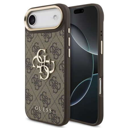 Guess zadní kryt pro iPhone Air, PU Kůže 4G Metal Logo Gold Frame - hnědá Guess zadní kryt pro iPhone Air, PU Kůže 4G Metal Logo Gold Frame - hnědá