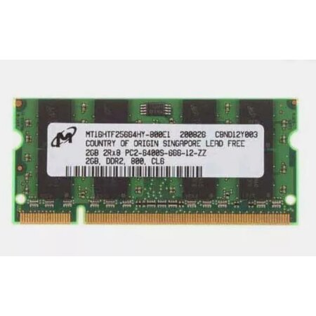 Micron 2GB DDR2 PC6400S 800MHz CL6 SODIMM PN: MT16HTF25664HY-800E1