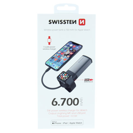 Powerbanka Swissten 2v1 Apple Watch Mfi Power Bank 6700mAh