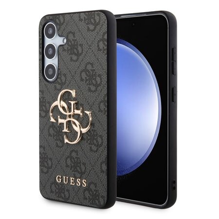 Guess PU 4G Metal Logo Zadní Kryt pro Samsung Galaxy S24 Grey