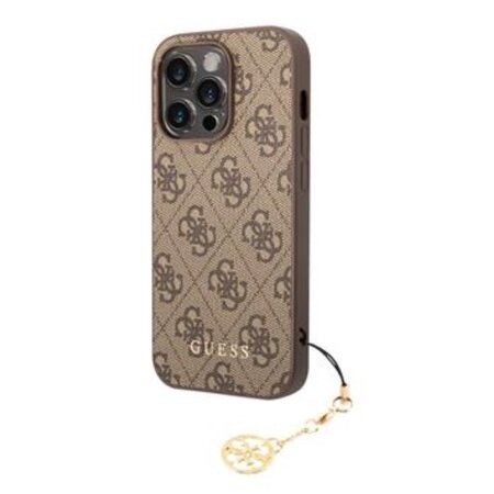 Guess 4G Charm Zadní Kryt pro iPhone 13 Pro Tone on Tone Brown