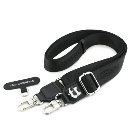 Karl Lagerfeld Universal Crossbody popruh Choupette Patch - černá