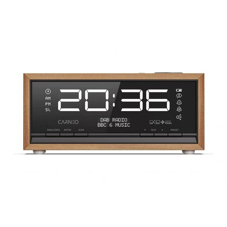 Rádio CARNEO C100, DAB+, FM, BT, budík, OLED, wood