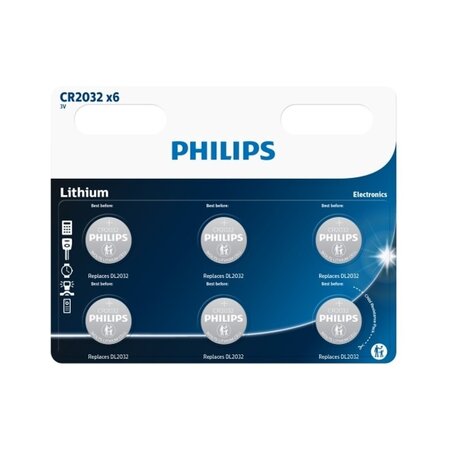 Philips baterie CR2032 Lithium - 6ks pack