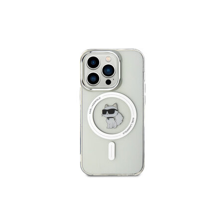 Karl Lagerfeld IML Choupette MagSafe Zadní Kryt pro iPhone 15 Pro Průhledná