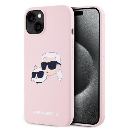 Karl Lagerfeld Liquid Silicone Double Heads MagSafe Zadní Kryt pro iPhone 14 Pink