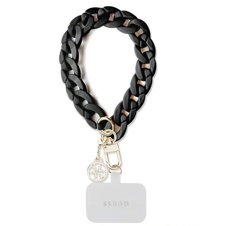 Guess Wrist Chain 4G Charm Strap Acrylic Black