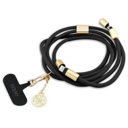 Guess Crossbody popruh 4G Charm s nabíjecím kabelem USB-C/USB-C - černá Guess Crossbody popruh 4G Charm s nabíjecím kabelem USB-C/USB-C - černá