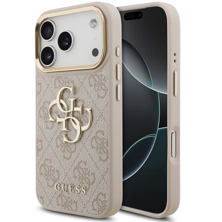 Guess zadní kryt pro iPhone 17 Pro, PU Kůže 4G Metal Logo Gold Frame - růžová Guess zadní kryt pro iPhone 17 Pro, PU Kůže 4G Metal Logo Gold Frame - růžová