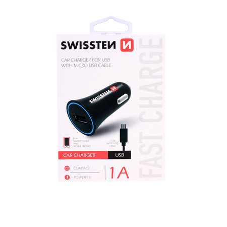 Swisten autonabíječka s USB, 1A s micro USB kabelem