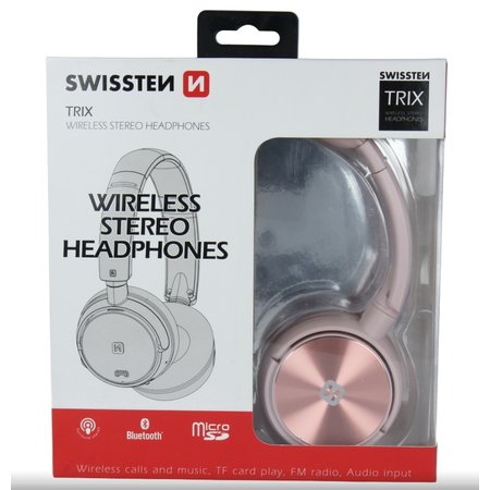 BLUETOOTH STEREO SLUCHÁTKA SWISSTEN TRIX RŮŽOVÁ