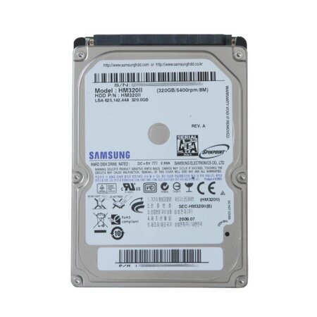 Samsung 2,5" 320GB HDD PN: MK3261GSYN