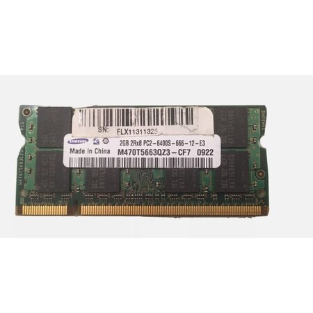 Samsung 2GB DDR2 PC6400 800MHz CL6 SODIMM PN: M470T5663QZ7-CF7