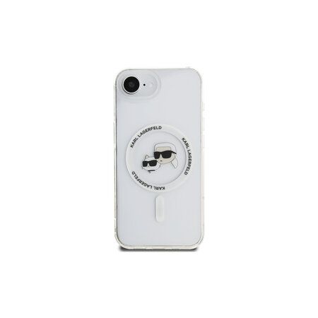 Karl Lagerfeld IML K&CH Heads Metal Frame MagSafe Zadní Kryt pro iPhone 16e Průhledná