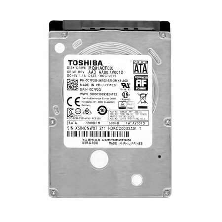 Toshiba 2,5" - 500GB, MQ01ACF050