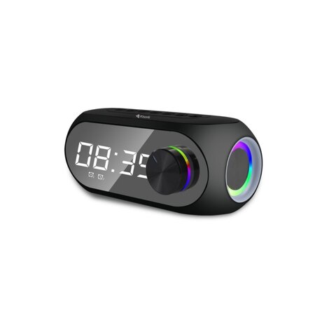 Kisonli LP-2S reproduktor, Bluetooth, hodiny, SD, FM, AUX, RGB, Černá