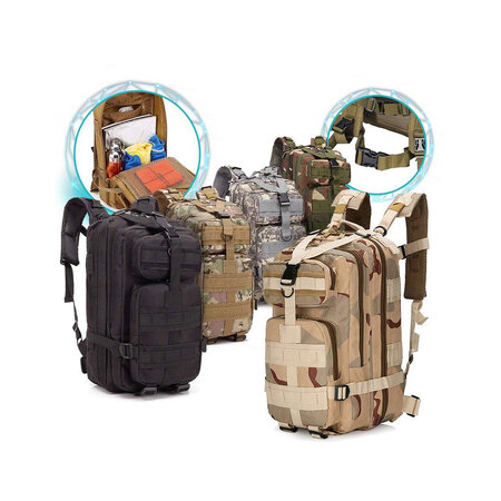 Batoh MILITARY TACTICAL SURVIVAL, 35L - béžová