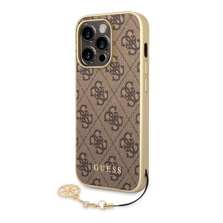 Guess 4G Charms Zadní Kryt pro iPhone 14 Pro Max Brown