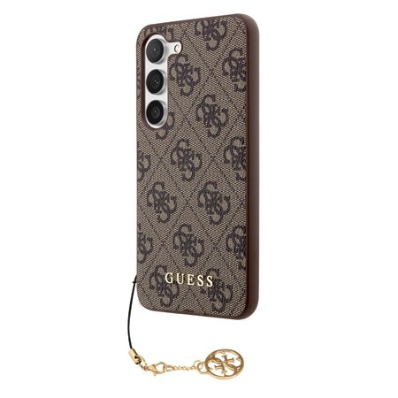 Guess 4G Charms Zadní Kryt pro Samsung Galaxy S23 Brown