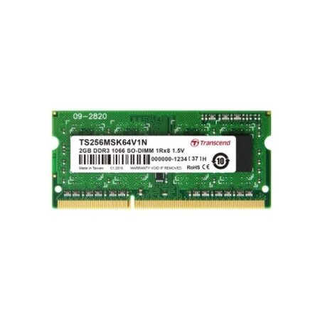 Transcend 2GB DDR3 1066MHz CL7 SODIMM PN: TS256MSK64V1N