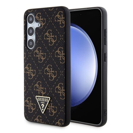 Guess PU Leather 4G Triangle Metal Logo Zadní Kryt pro Samsung Galaxy