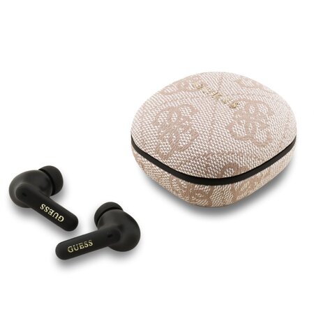 Guess bezdrátová sluchátka PU 4G Script Logo ENC TWS - růžová Guess bezdrátová sluchátka PU 4G Script Logo ENC TWS - růžová