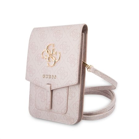 Guess PU 4G Metal Logo Phone Bag Pink