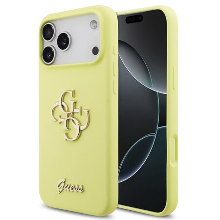 Guess zadní kryt pro iPhone 17 Pro Max, Liquid Silicone 4G Metal Logo - žlutá Guess zadní kryt pro iPhone 17 Pro Max, Liquid Silicone 4G Metal Logo - žlutá